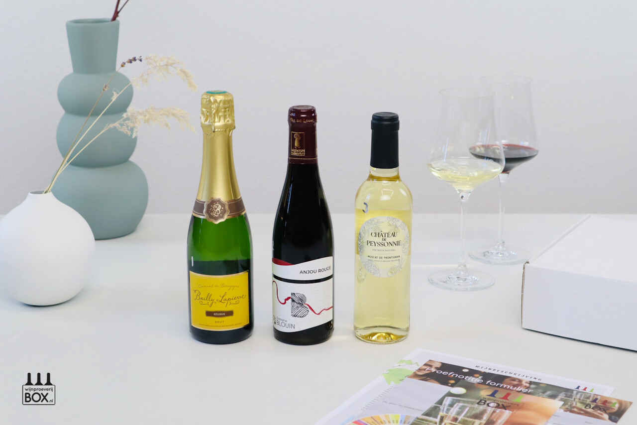 Wijnproeverijbox Mini-Wijntrip Feestelijk Frankrijk
