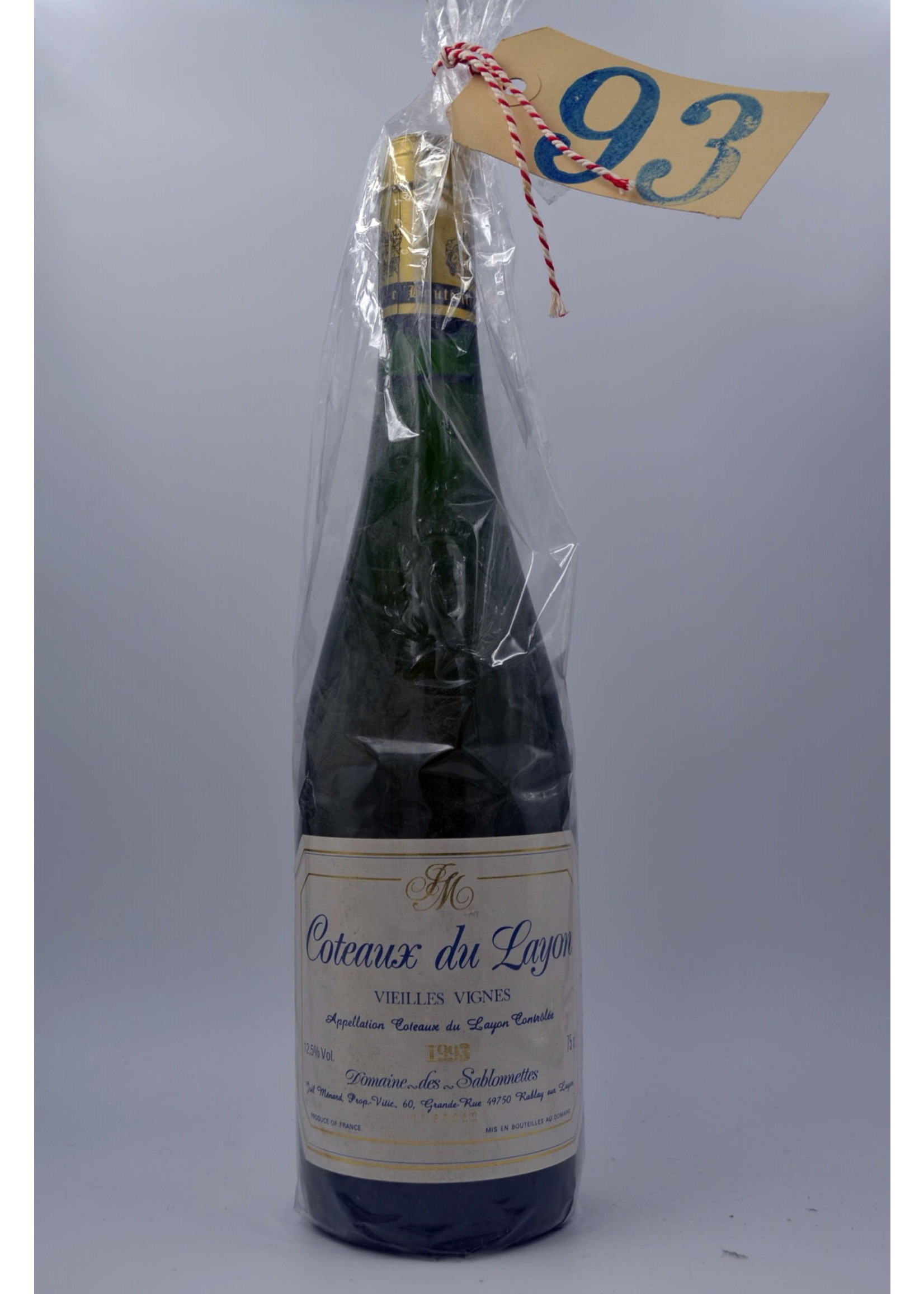 1993 Coteaux du Layon VV Dom des Sablonnettes 1993 Coteaux du Layon VV Dom des Sablonnettes