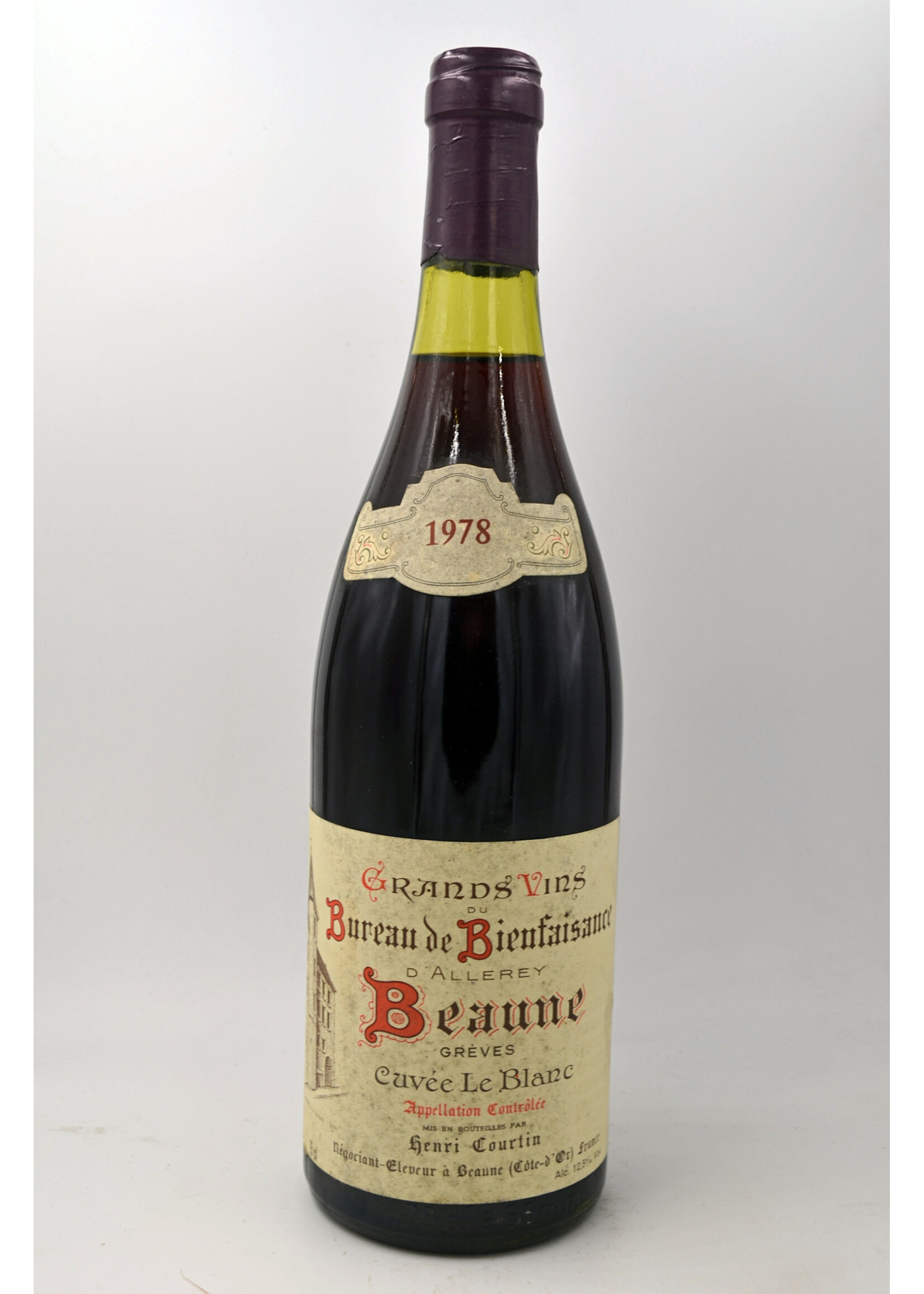 1978 Beaune Greves Cuvee le Blanc Bureau de Bienfaisance Henri Courtin (sl/sdl, min 3 or better)