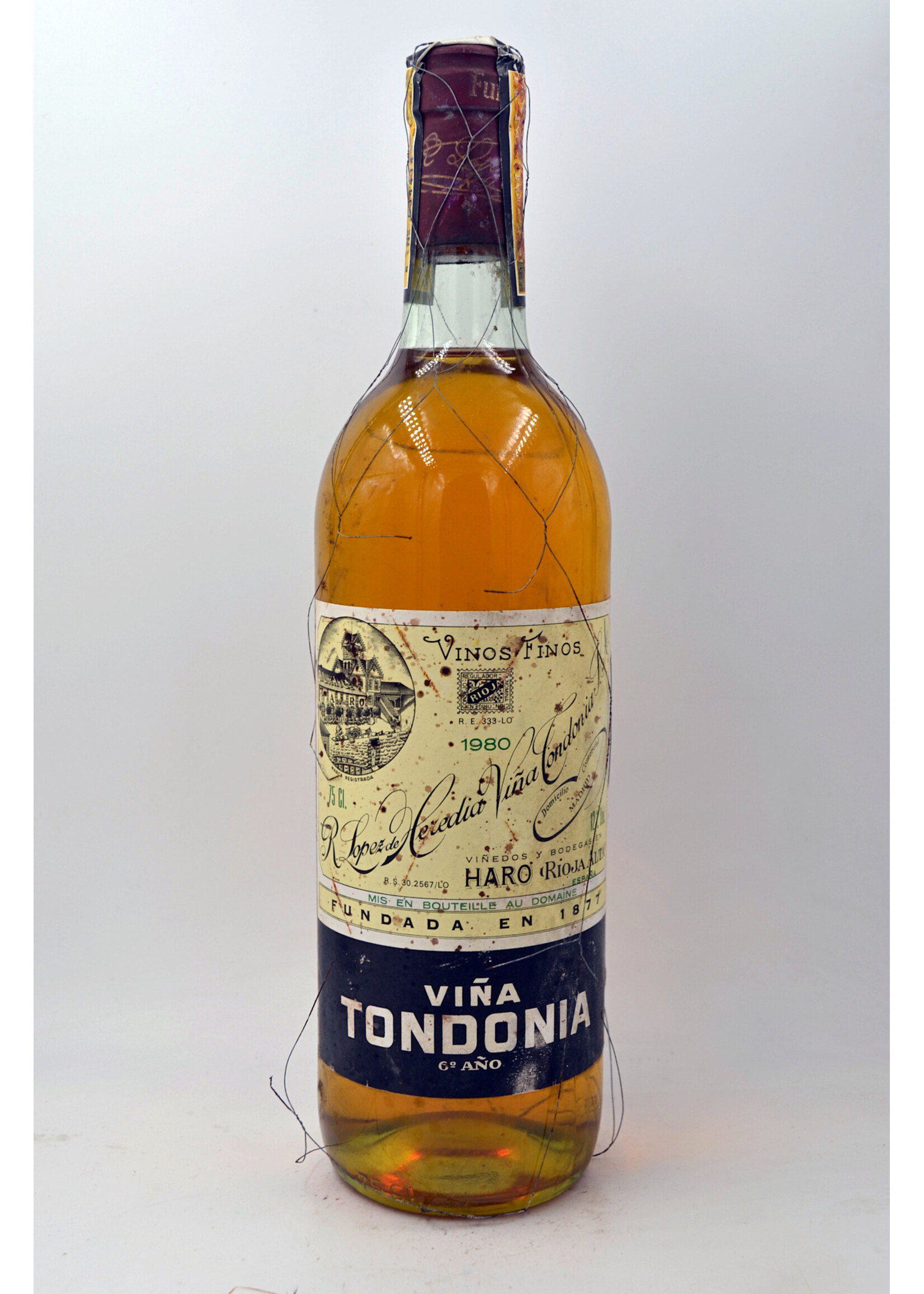 1980 Rioja Reserva Blanco 6 Ano Vina Tondonia Lopez de Heredia (sl/sdl, vts)