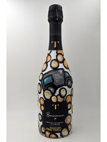 2017 Blanc de Meunier Extra Brut Bansionensi Eric Taillet (deg 2021) Angelorina art painted bottle