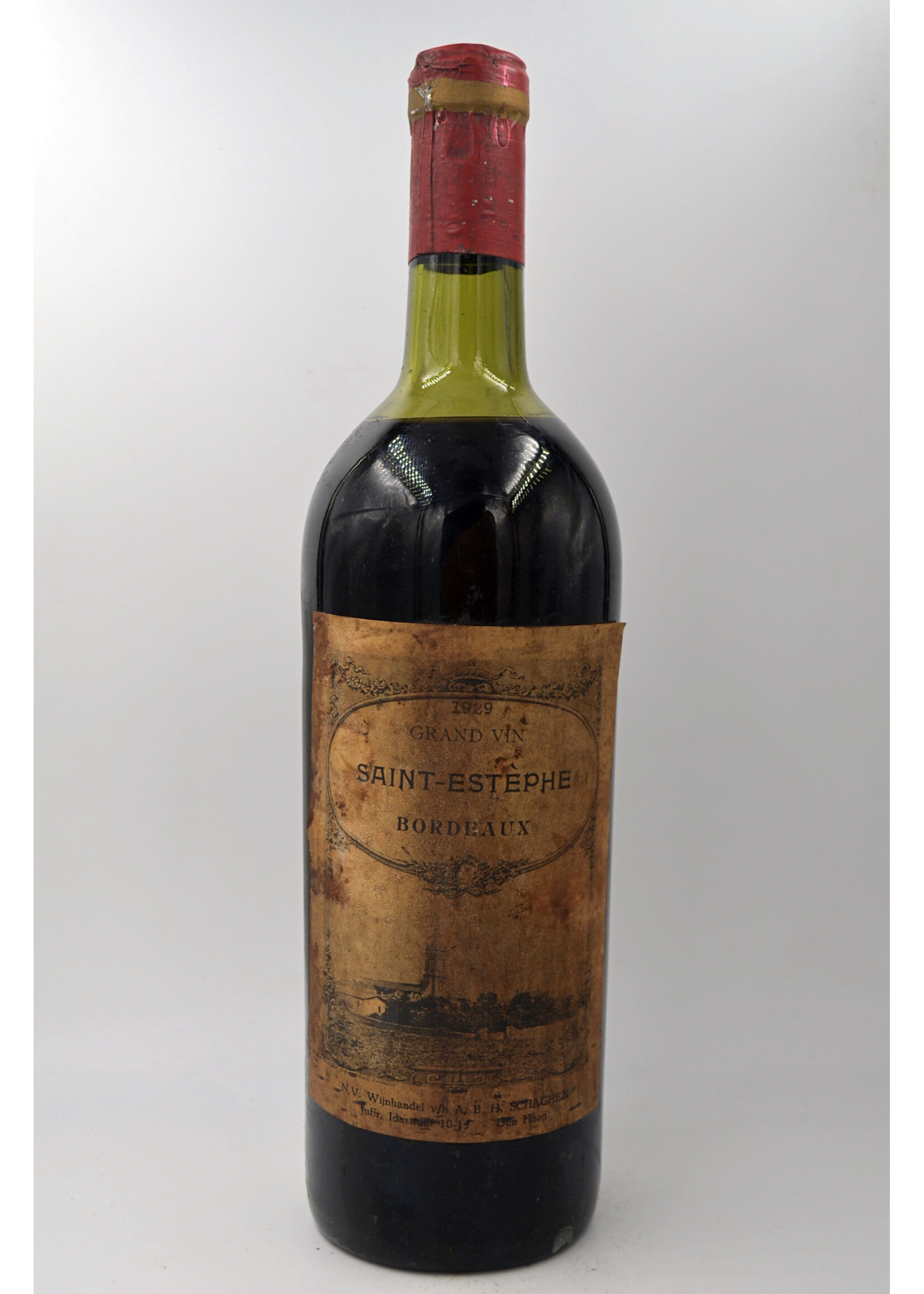 1929 Grand Vin Saint Estephe Mise Henri Grandjean (sl/sdl, us/mid)