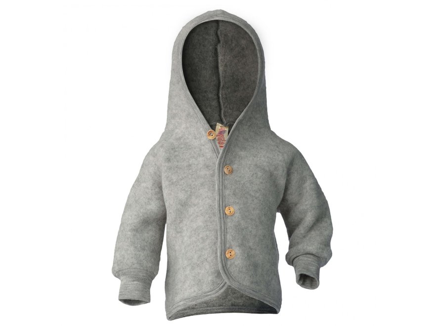 Engel | Hooded jacket light grey mélange