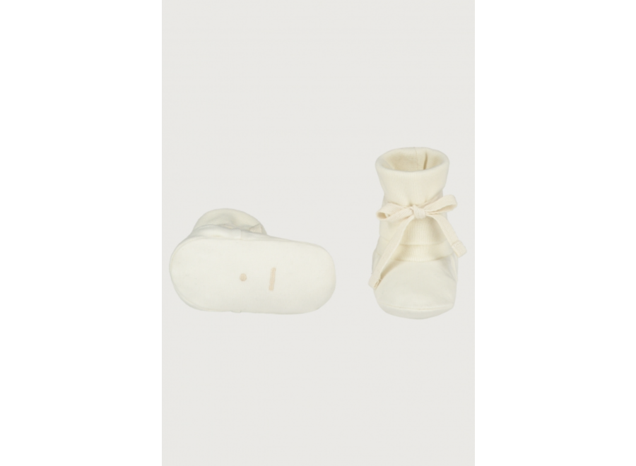 Baby Ribbed Booties GOTS | Cream