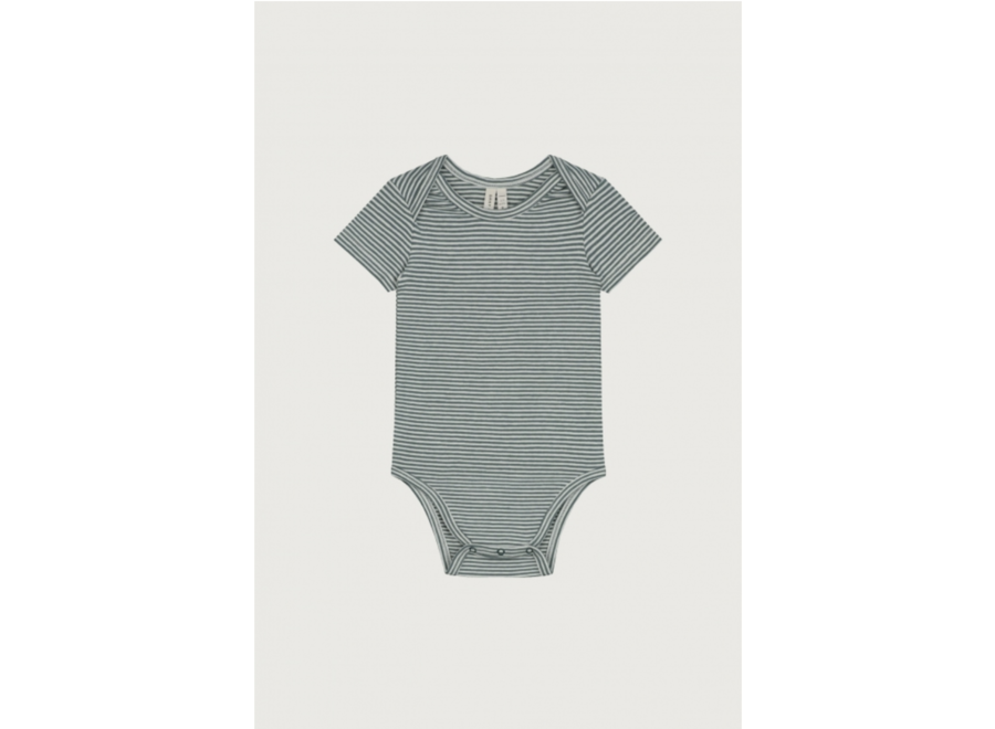 Baby Onesie GOTS Blue Grey/Cream