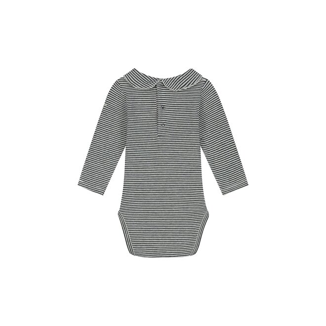 Gray Label | Baby Collar Onesie GOTS Nearly Black/Cream