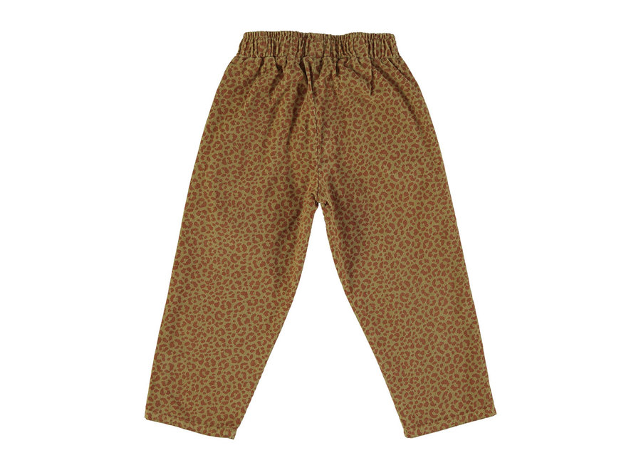 Trousers | Olive & brick animal print