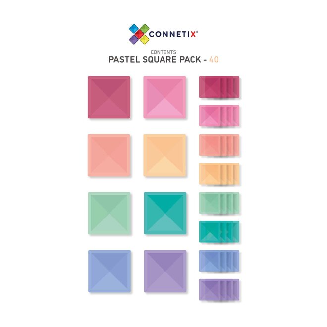 Connetix | Pastel Square Pack (40 pieces)