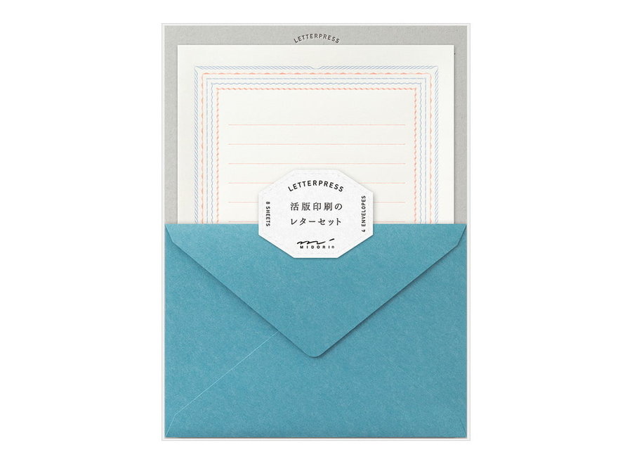 Letterpress Letter Set Frame Blue