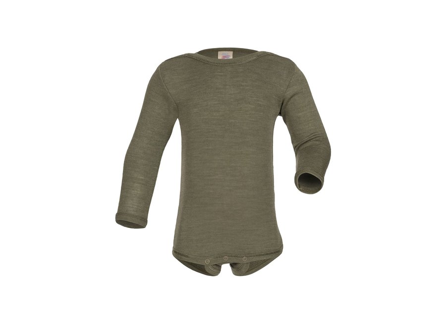 Baby-body lange mouwen olive