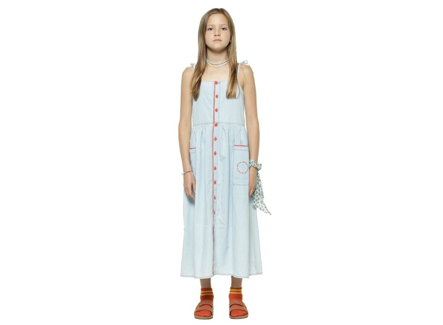 Piupiuchick | Long Dress Light Blue Chambray