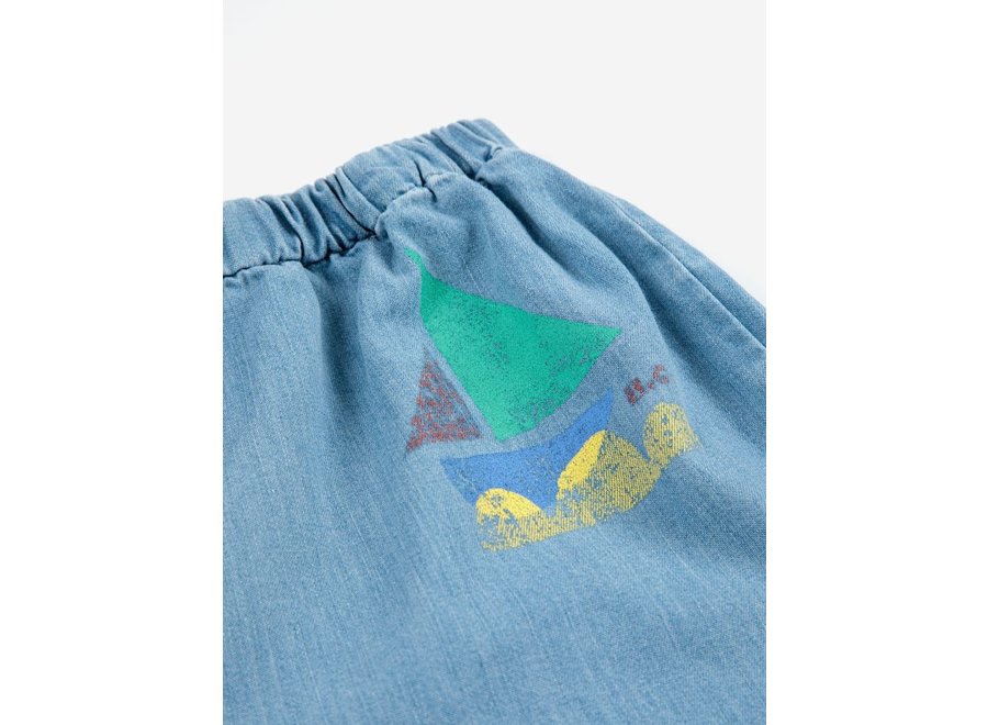 Bobo Choses | Multicolor Sail Boat woven trousers Light Blue