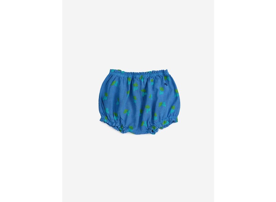 Baby Sea Flower all over woven ruffle bloomer Blue