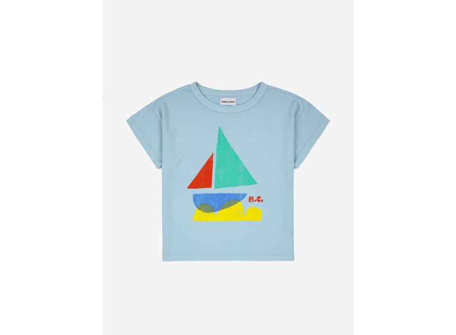 Bobo Choses | Multicolor Sail Boat T-shirt Light Blue