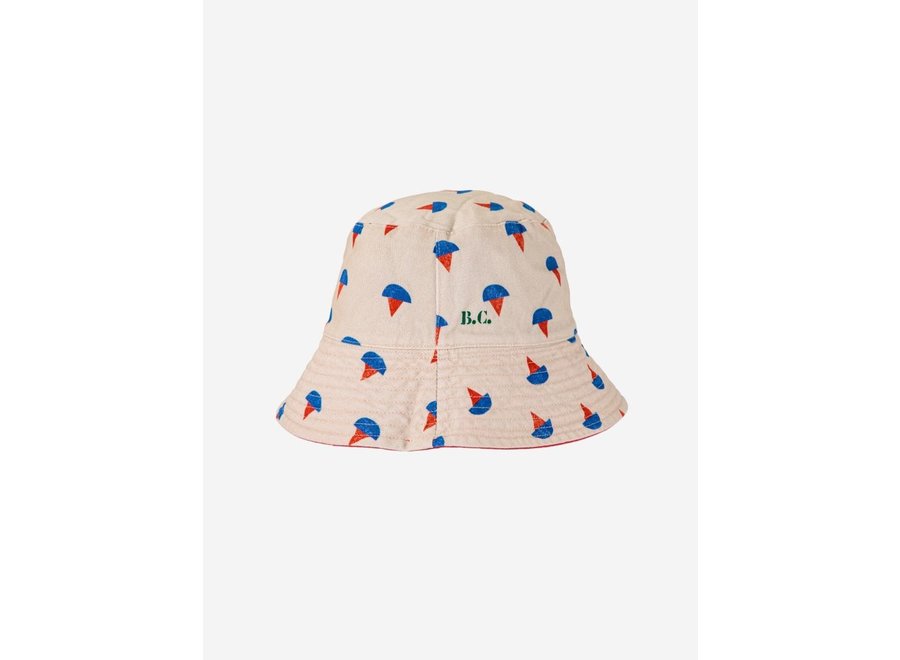 Sail Boat all over reversible hat Multicolor