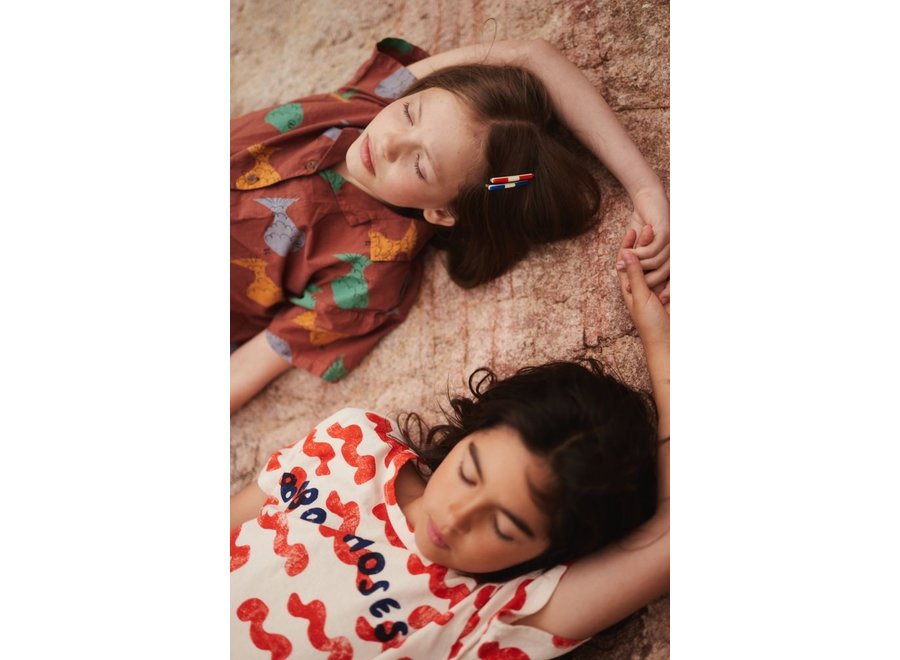 Bobo Choses | Multicolor Fish all over woven shirt Brown