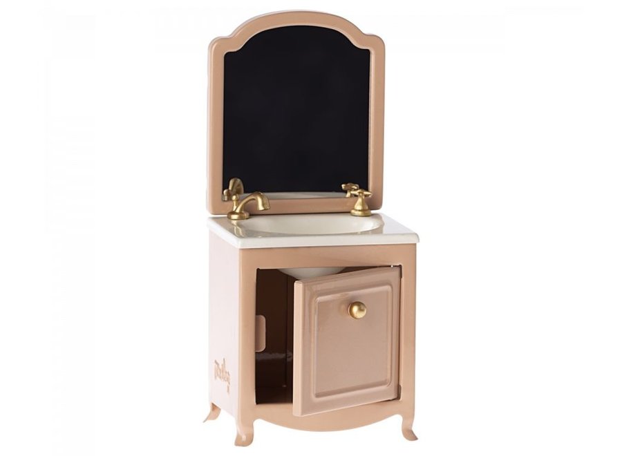 Maileg | Sink dresser w. mirror, Mouse - Dark  powder