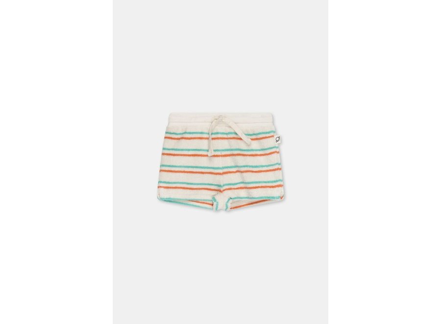 My Little Cozmo | Boris Toweling stripe shorts Green/peach