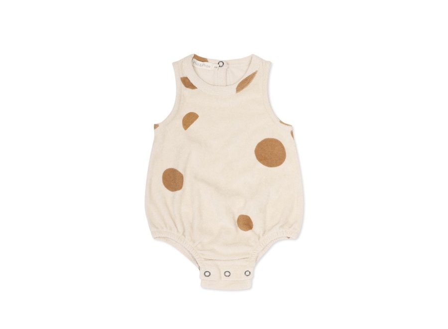 Phil&Phae | Sleeveless frotté onesie suns buttercream