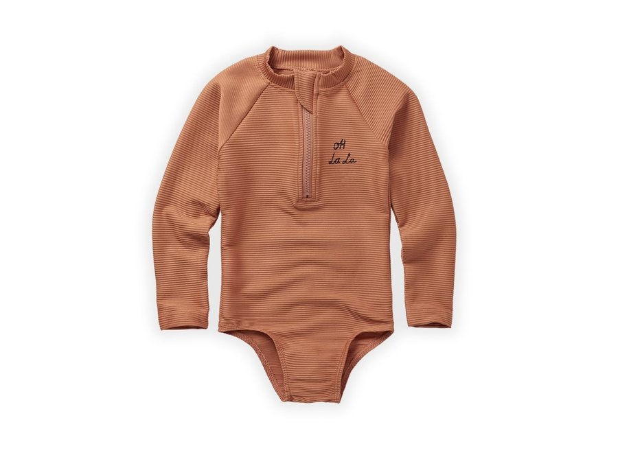 Sproet & Sprout | Swimsuit longsleeve oh la la Café