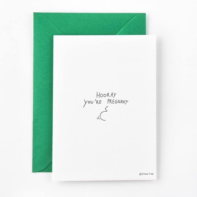 Letterpress Card 'hooray you're pregnant'