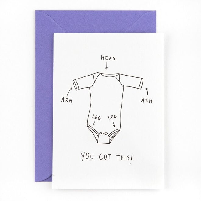 Studio Flash | Letterpress Card 'you got this - romper'