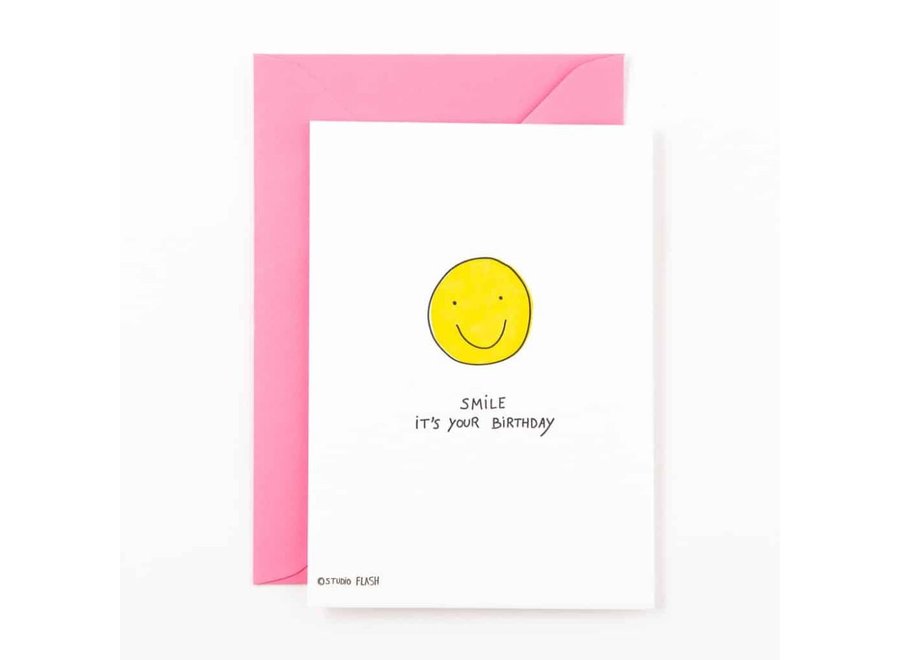 Studio Flash | Letterpress Card 'smile, it's your birthday'