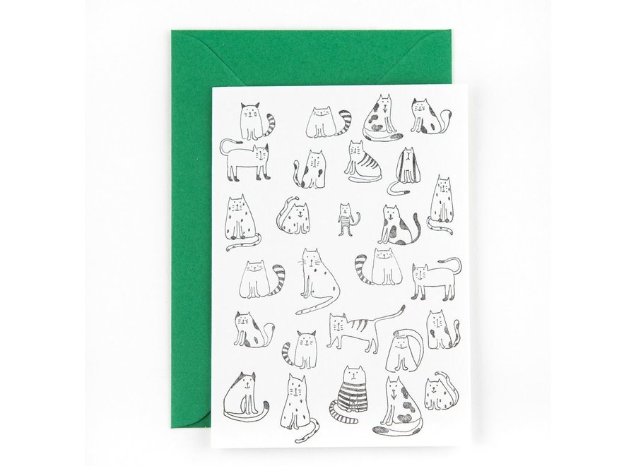 Studio Flash | Letterpress Card 'little cats'