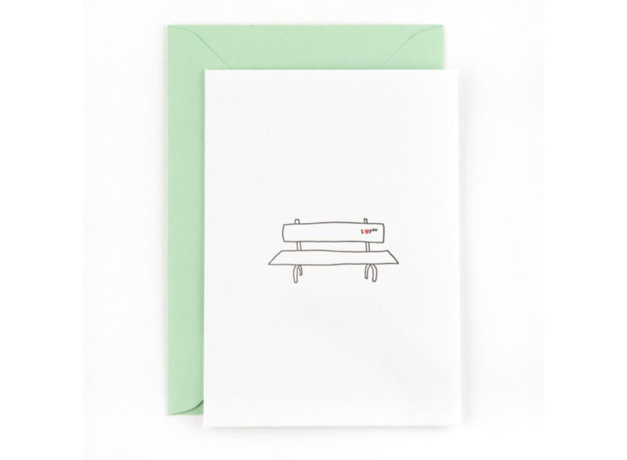 Studio Flash | Letterpress Card 'love bench'