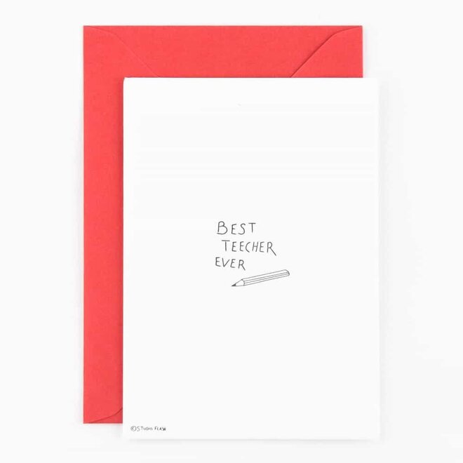 Studio Flash | Letterpress Card 'Best teacher'