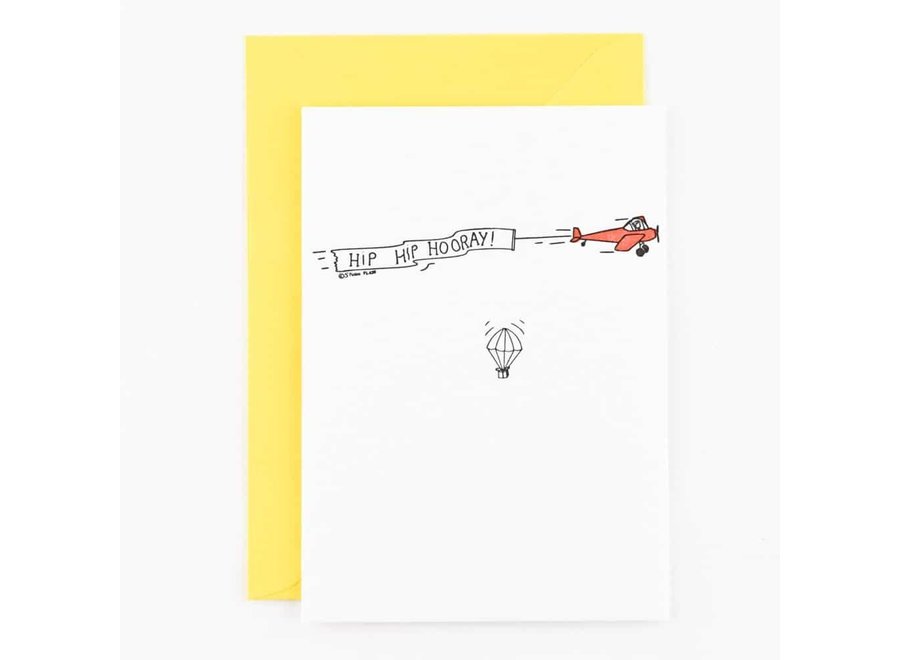 Letterpress Card 'Hooray Plane'