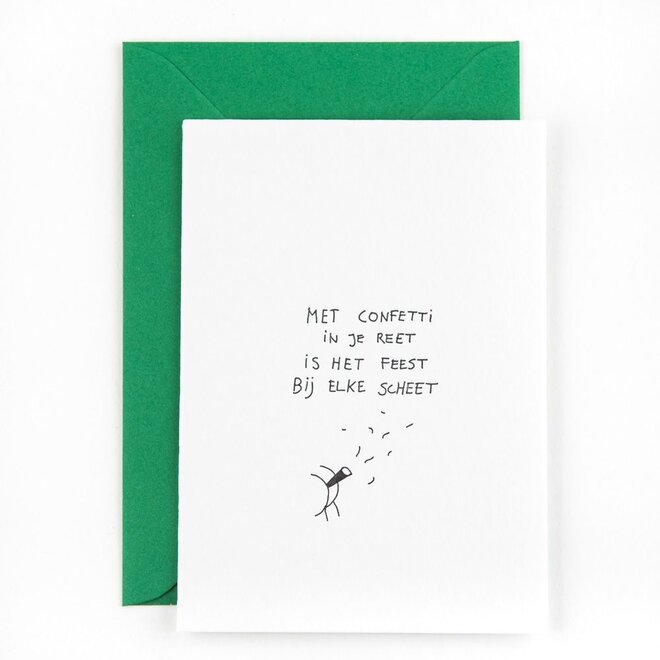 Studio Flash | Letterpress Card 'confetti in je reet'