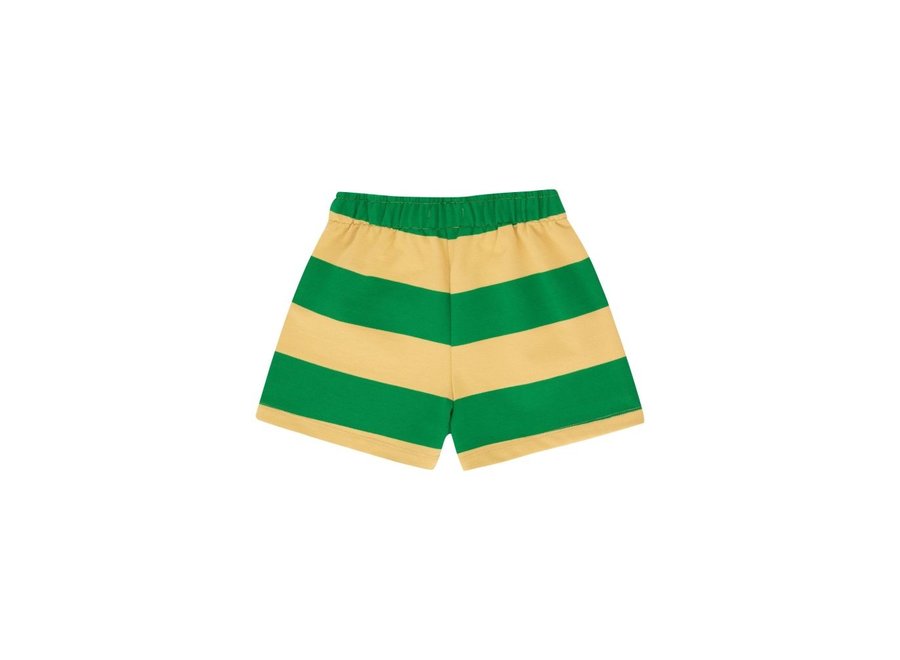 Tiny Cottons | Tiny Stripes Short Pale Ochre/Pine Green