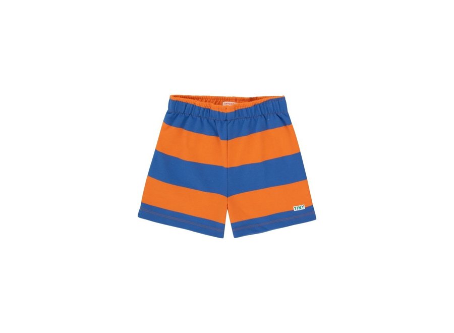 Tiny Stripes Short Tangerine/Ultramarine