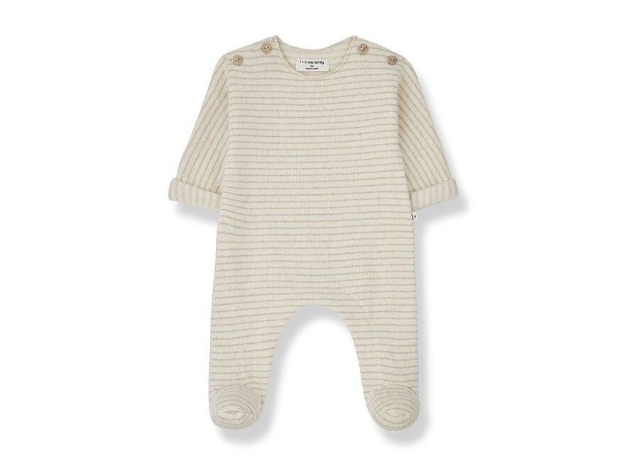 1+ in the family | Porthos Jumpsuit With Feet Ecru