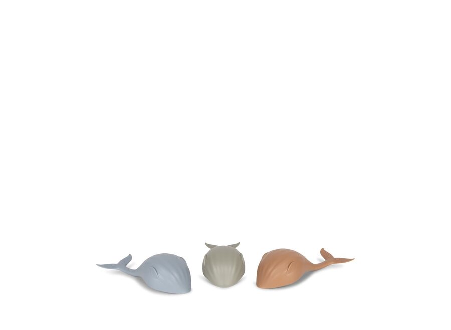 3 Pack Bath Toy Whale Quarry Blue Mix