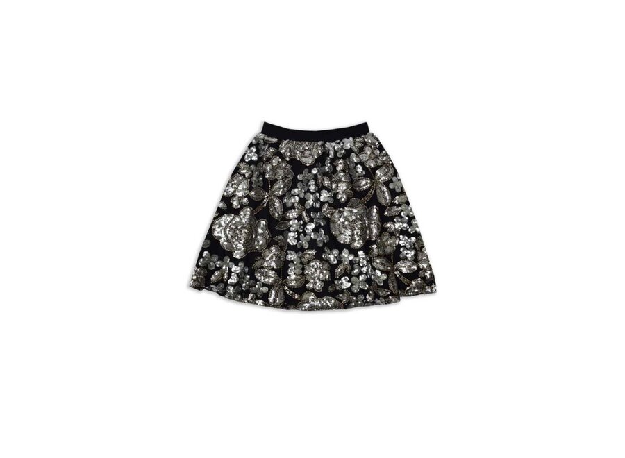 Ammehoela | Dolly Rok Silver Gold Flowers Sequin