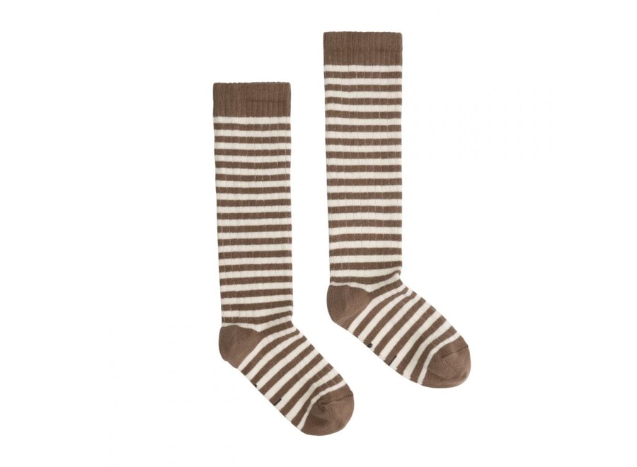 Gray Label | Long Ribbed Socks GOTS Brownie/Cream