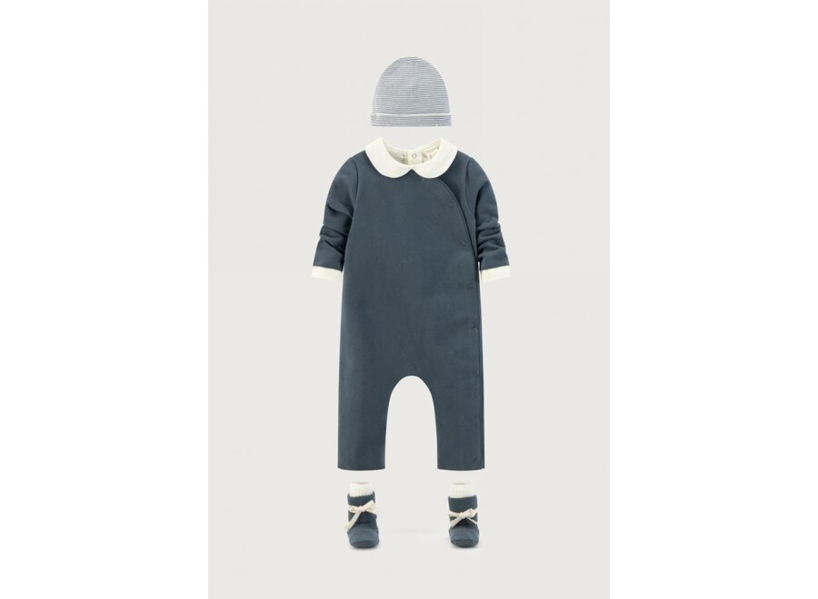 Gray Label | Baby Suit with Snaps GOTS Blue Grey