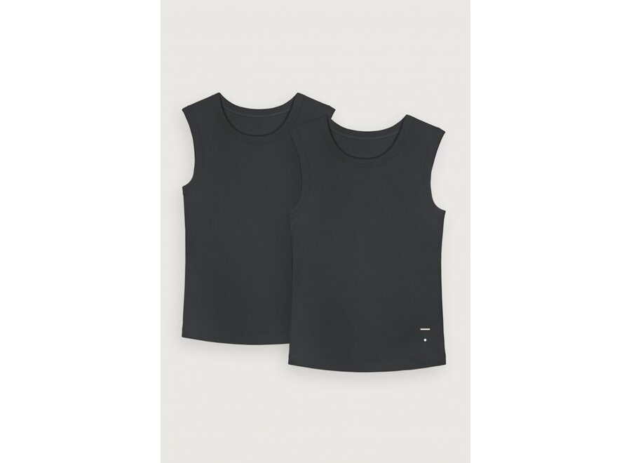 Gray Label | Sleeveless Vest GOTS Nearly Black