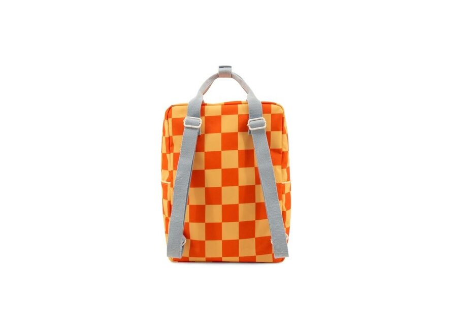 Sticky Lemon | Backpack Large Farmhouse Checkerboard Pear Jam + Ladybird Red