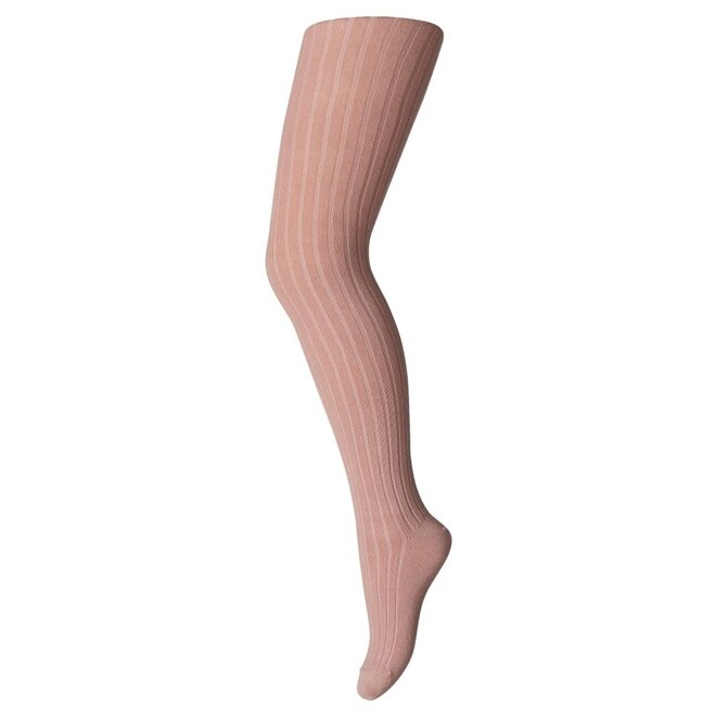 Cotton Rib Tights Wood Rose