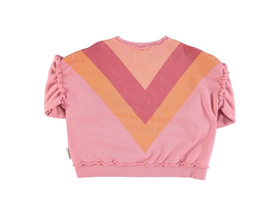 Piupiuchick | Sweatshirt Pink Multicolor Triangle Print