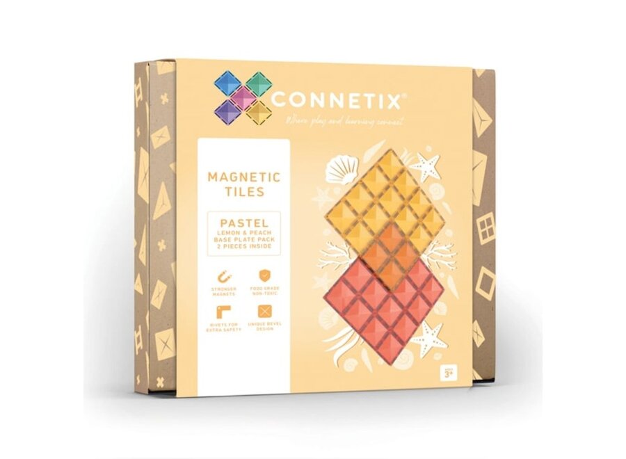 Connetix | Base Plate Lemon & Peach (2 pieces)
