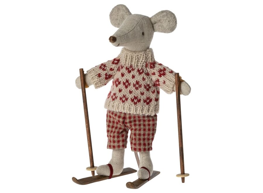 Winter Mouse With Ski Set Mum