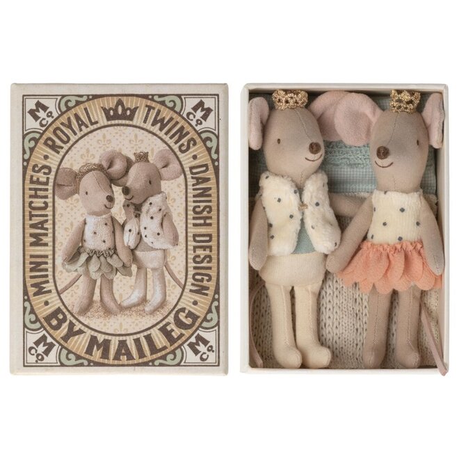 Maileg | Royal Twins Mice Little Sister & Brother In Matchbox