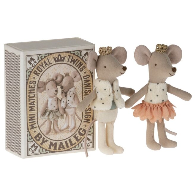 Maileg | Royal Twins Mice Little Sister & Brother In Matchbox