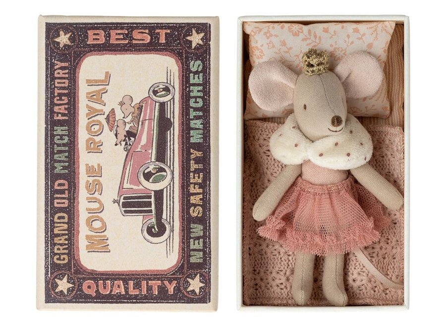 Maileg | Princess Mouse Little Sister In Matchbox