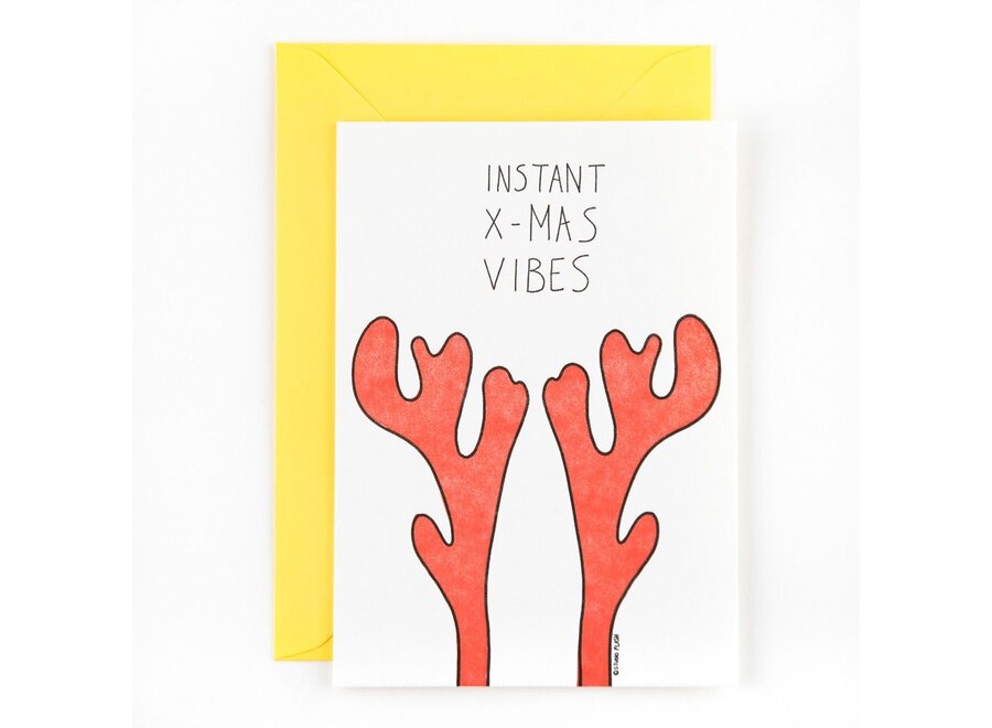 Letterpress Card 'Reindeer instant X-mas vibes'