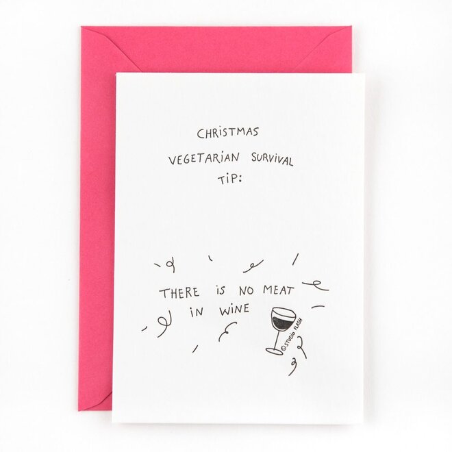 Letterpress Card 'vegetarian Christmas'